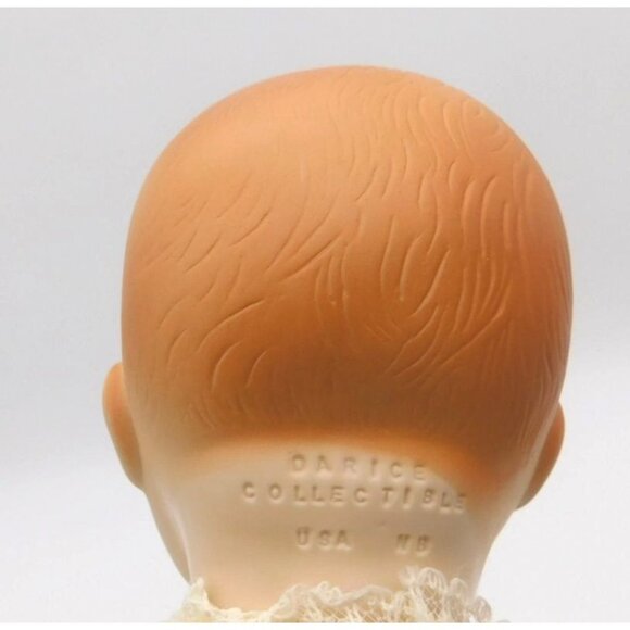 Vintage Darice Collectible Baby Doll Blue Eyes Christening Baptism Gown - Picture 3 of 6